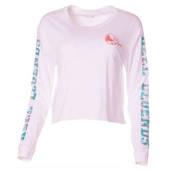 REEL LEGENDS Women’s XLARGE Logo Long Sleeve LIGHT PINK T-Shirt - Picture 6 of 8